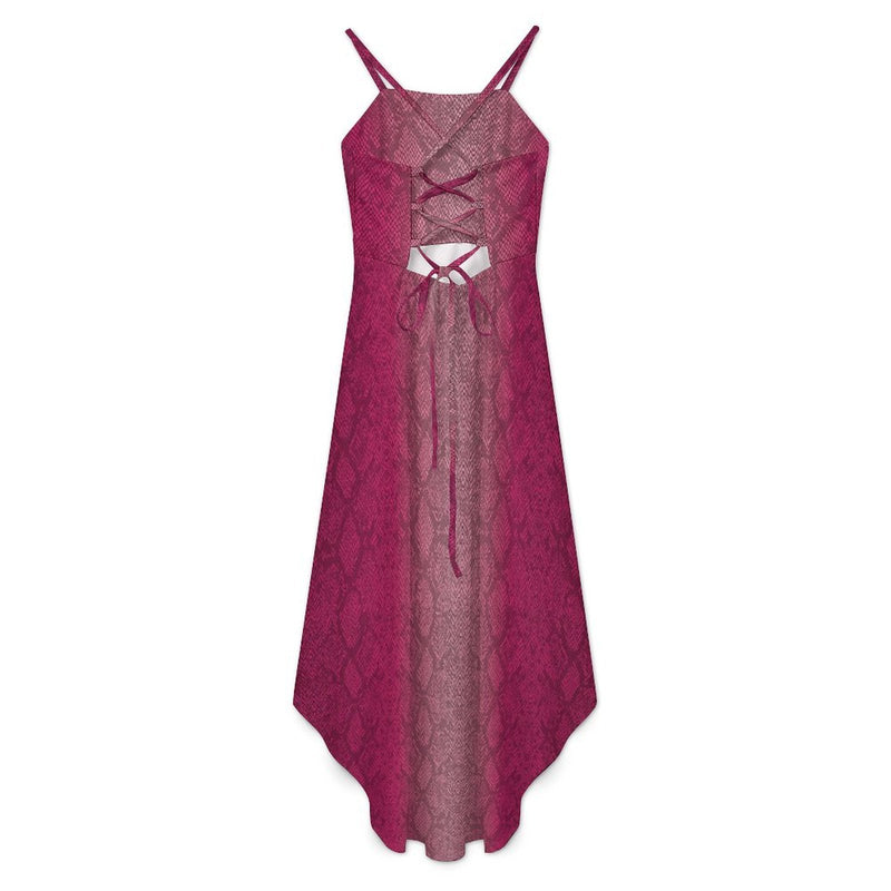 Women&#039;s High-Low Spaghetti Strap Dress Tailcoat skirt