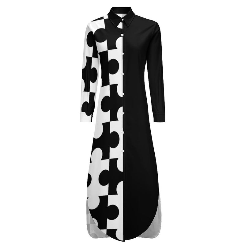 Button-Up Long Sleeve Shirt Dress Long sleeved shirt dress