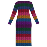 Multicolored Long Sleeve Bodycon Dress