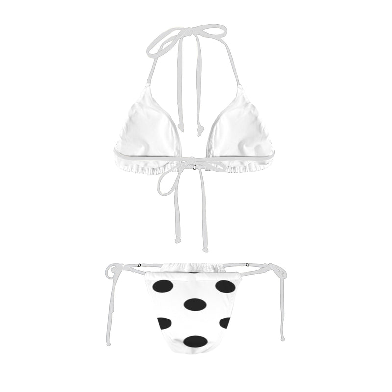 Polka Dot Athletic Top Women's Halter String Bikini Set