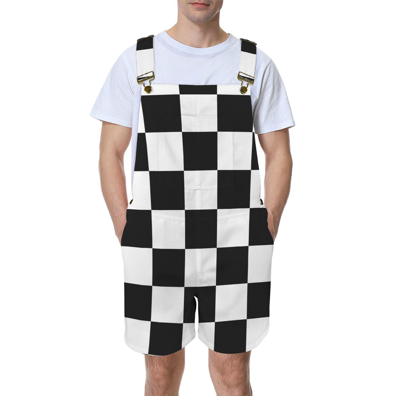 frt chk Unisex Shorts Suspender Jumpsuit (Model L78)
