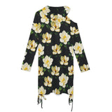 Long sleeved off shoulder skirt Off-Shoulder Hooded Dress