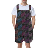 alamo colored print 3B Unisex Shorts Suspender Jumpsuit (Model L78)