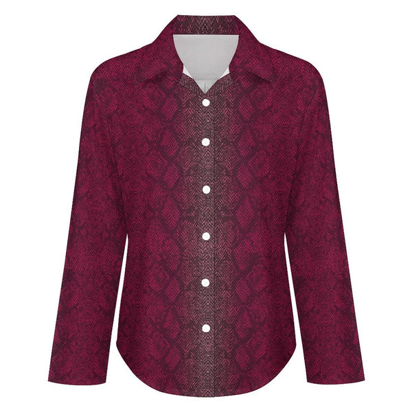 Long Sleeve Blouse (B648) Cropped hem shirt