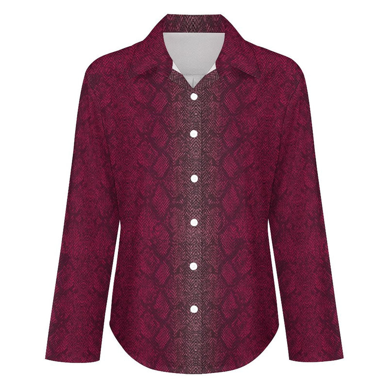 Long Sleeve Blouse (B648) Cropped hem shirt