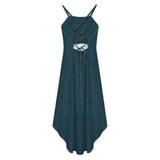 Women&#039;s High-Low Spaghetti Strap Dress Tailcoat skirt