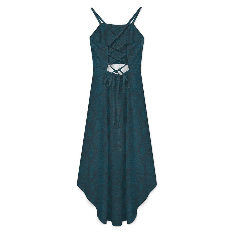 Women&#039;s High-Low Spaghetti Strap Dress Tailcoat skirt