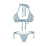 compound leaf print 2A Women's Halter String Bikini Set