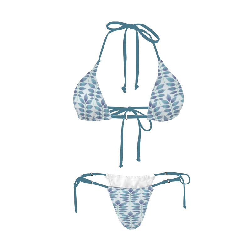 compound leaf print 2A Women's Halter String Bikini Set