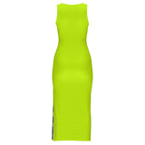 Sleeveless Bodycon Side Slit Long Dress Split cheongsam