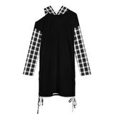 Long sleeved off shoulder skirt Off-Shoulder Hooded Dress