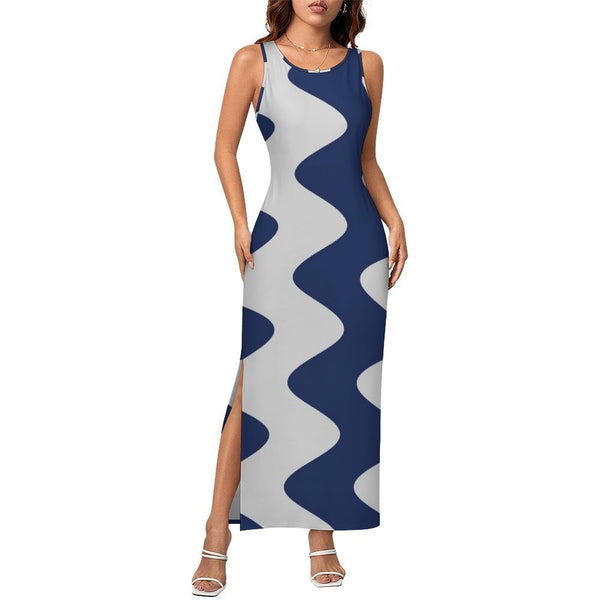 Sleeveless Bodycon Side Slit Long Dress Split cheongsam