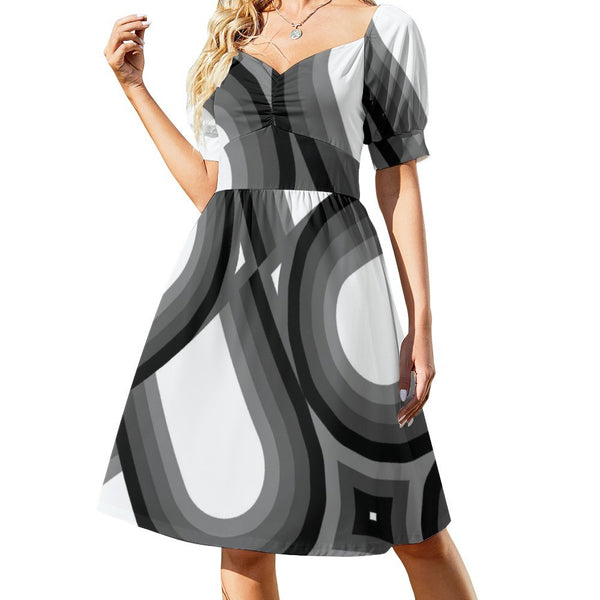 Sweetheart Neck Puff Sleeve Mini Dress (B271) Dress