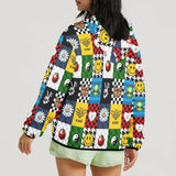 boot smiley alien 2 print Women's Lightweight Sun Protection Hoodie (Model H62)
