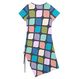 Drawstring Slit Hem Dress Split Dress