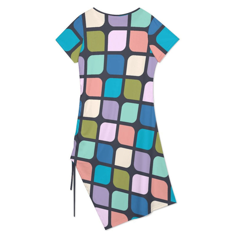 Drawstring Slit Hem Dress Split Dress