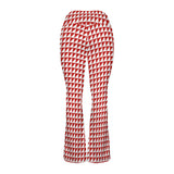 red triangle print 7B High Waist Crossover Tummy Control Flare Leggings