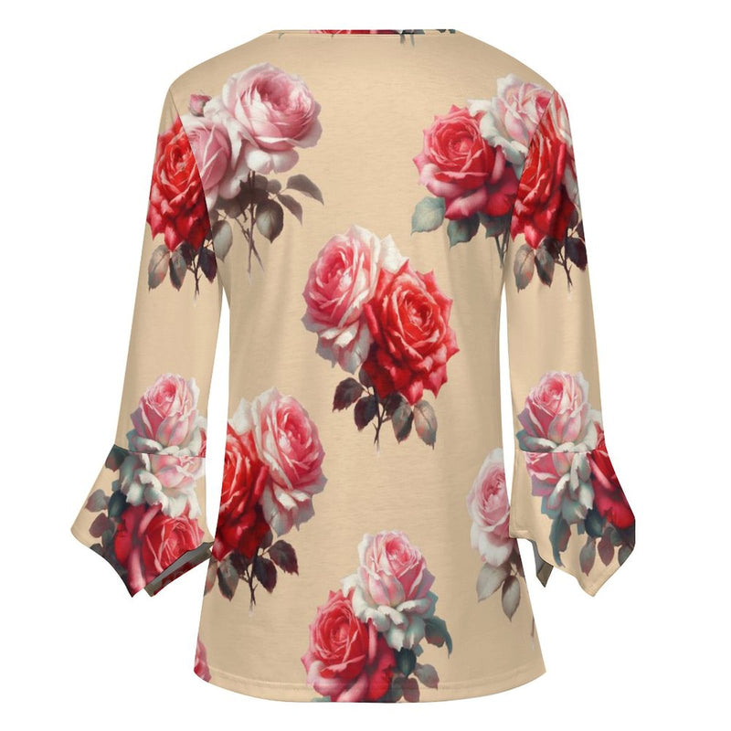 Women&#039;s Ruffled Petal Sleeve Top Women's ruffled petal sleeve top