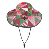 patchwork print xmas 4 Wide Brim Bucket Hat