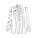 heart accent stripe accent print Women's All Over Print Blazer (Model H64)
