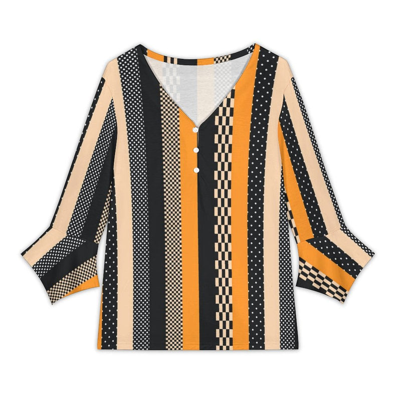 Women&#039;s V-Neck Petal Sleeve Blouse Petal sleeve top