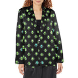 alien listener 2 Women's All Over Print Blazer (Model H64)