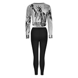 Women&#039;s V-neck Long Sleeve Yoga Set V neck sweatshirt set