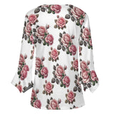 Women&#039;s Ruffled Petal Sleeve Top Women's ruffled petal sleeve top