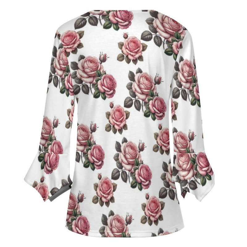 Women&#039;s Ruffled Petal Sleeve Top Women's ruffled petal sleeve top