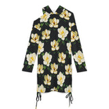 Long sleeved off shoulder skirt Off-Shoulder Hooded Dress