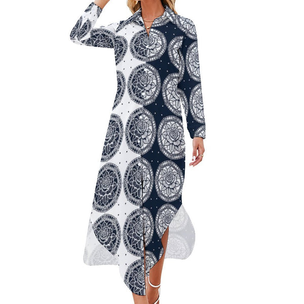 Button-Up Long Sleeve Shirt Dress Long sleeved shirt dress