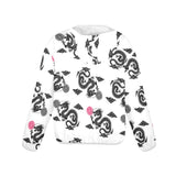 black dragon on white with red accents Women's Lightweight Sun Protection Hoodie (Model H62)