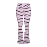 Polka Dot High Waist Crossover Tummy Control Flare Leggings