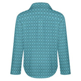 Long Sleeve Blouse (B648) Cropped hem shirt