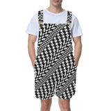 bw bias geo print 4 Unisex Shorts Suspender Jumpsuit (Model L78)