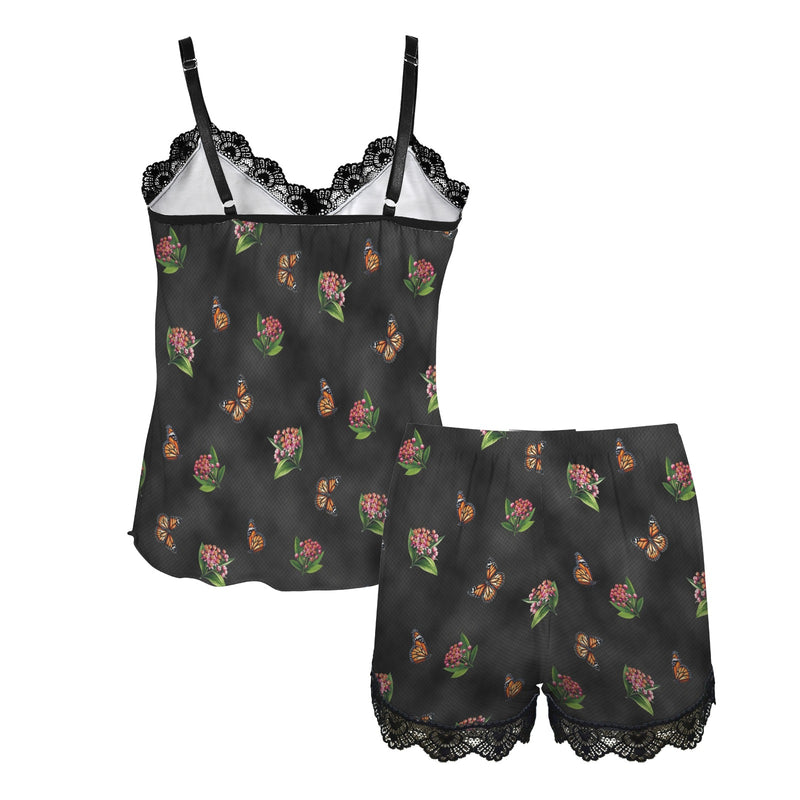 monarch milkweed (1) copy Women's Lace Camisole Pajama Set