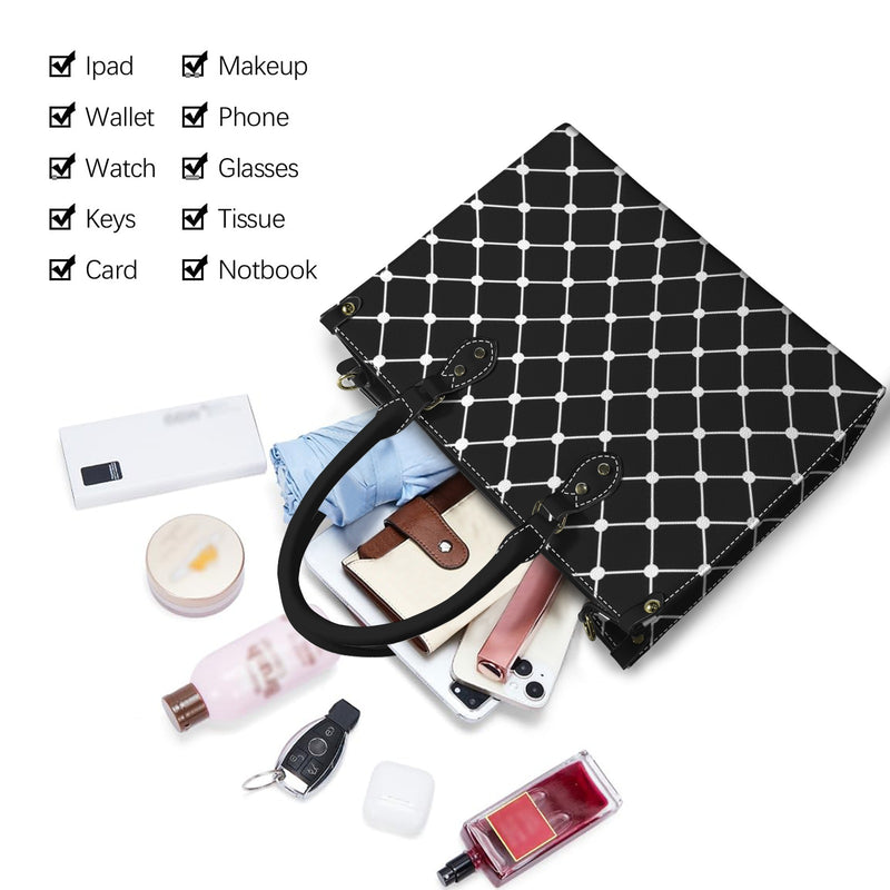 net zero print PU Leather Handbag-Medium (Model 1747)