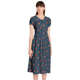 Puff Sleeve Button Through Dress