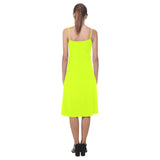 neon green solid 10B Alcestis Slip Dress (Model D05)