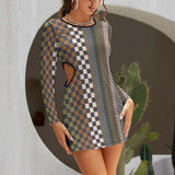 Slim dress with hollow waist Hollow Slim-Fit Dress