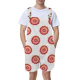 grapefruit wheel print Unisex Shorts Suspender Jumpsuit (Model L78)