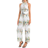 Halter Neck Buckle Belted Jumpsuit