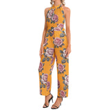 Halter Neck Buckle Belted Jumpsuit