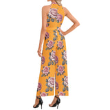 Halter Neck Buckle Belted Jumpsuit