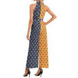 Halter Neck Buckle Belted Jumpsuit