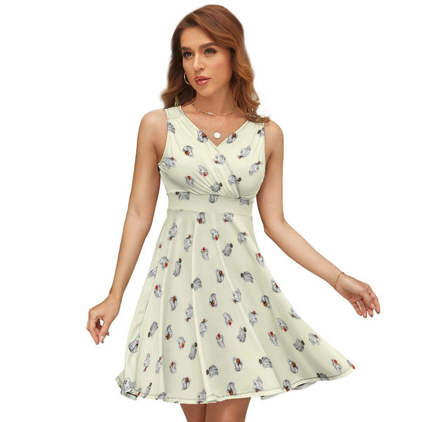 V-Neck Sleeveless Dress (NZ022)  Frocks