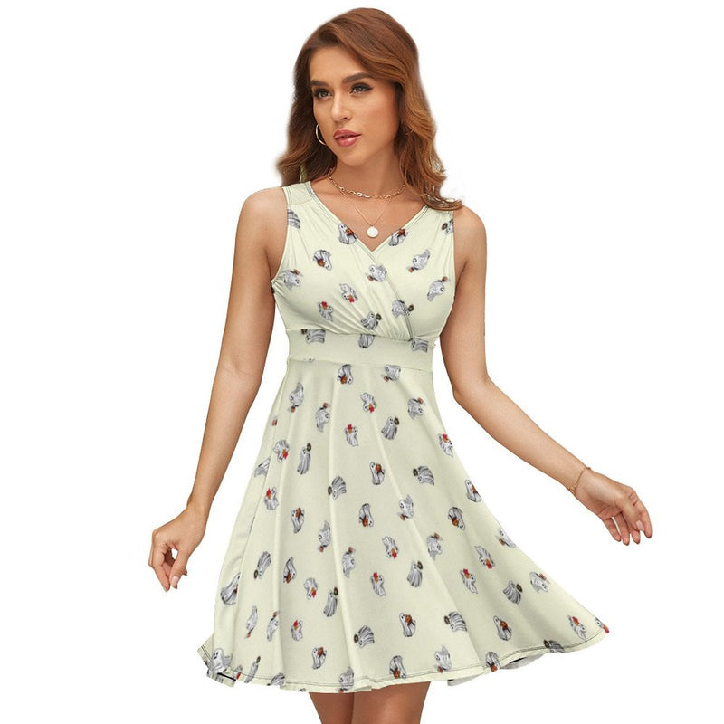 V-Neck Sleeveless Dress (NZ022)  Frocks