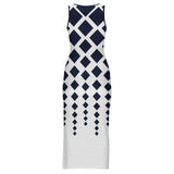 Sleeveless Bodycon Side Slit Long Dress Split cheongsam