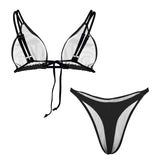 It Comes In Black Women's String Bikini Set
