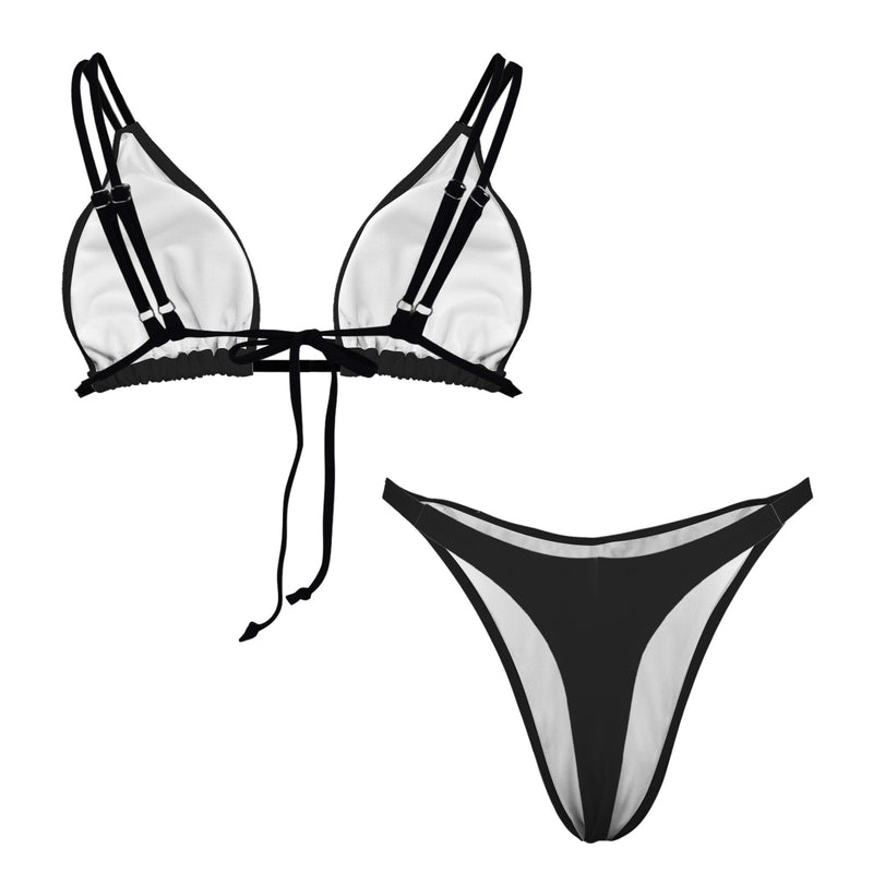It Comes In Black Women's String Bikini Set